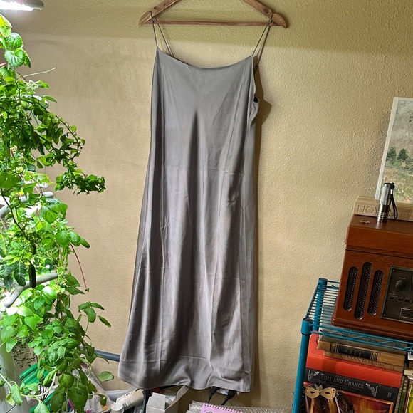 J. Crew Silver Satin Dress - Picture 1 of 4